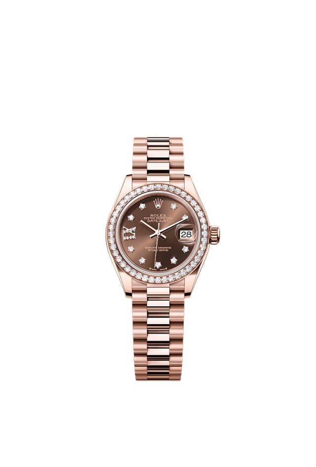 Lady-DateJust Oyster, 28 mm, Everose gold